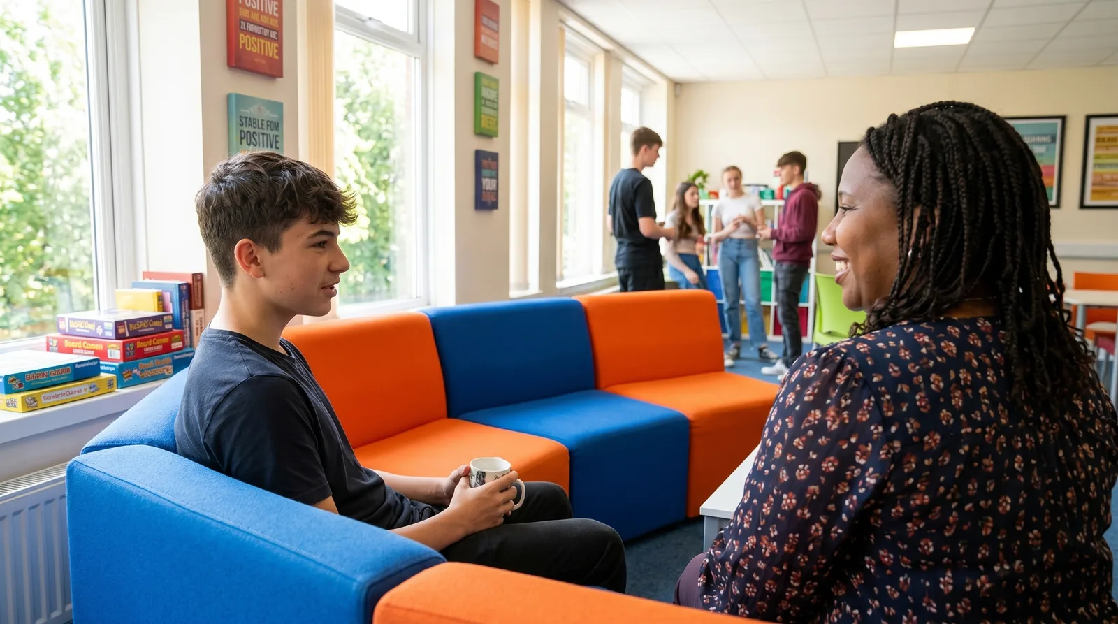 Private one-to-one life coaching session in a quiet consulting room